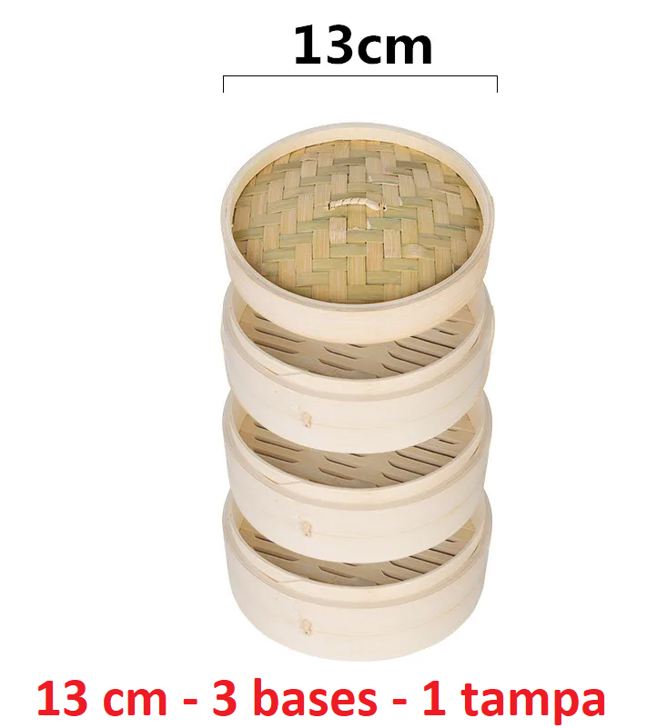 Basket's em bambu para cozer em vapor  (13 cm ~ 36 cm)