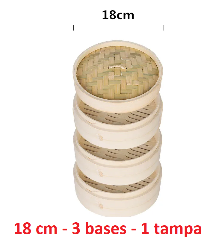 Basket's em bambu para cozer em vapor  (13 cm ~ 36 cm)