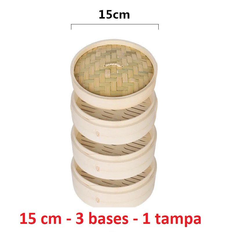 Basket's em bambu para cozer em vapor  (13 cm ~ 36 cm)