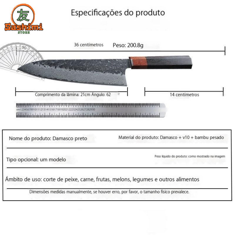 Faca Shimay Aço Vg10 + Aço Damasco  2,6mm