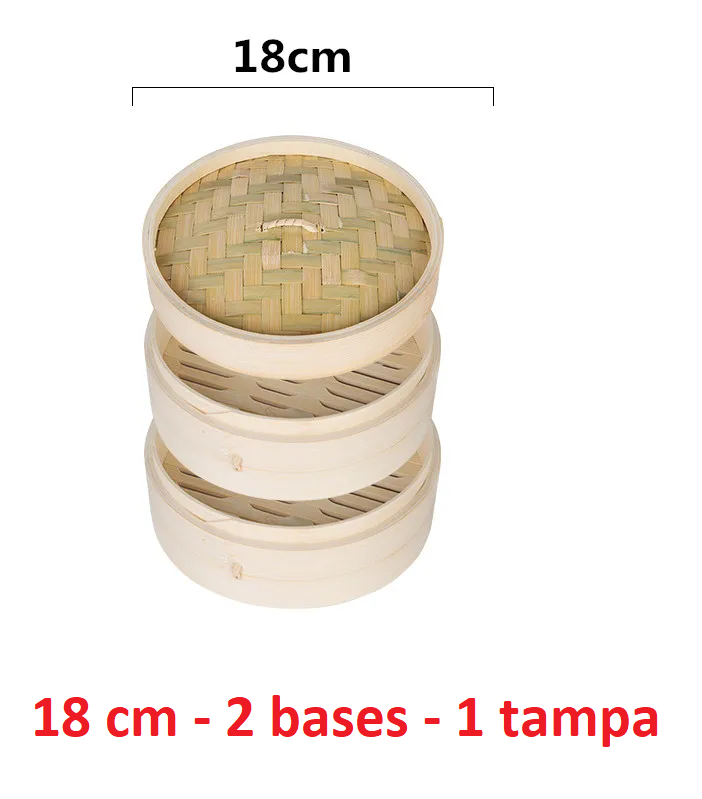 Basket's em bambu para cozer em vapor  (13 cm ~ 36 cm)