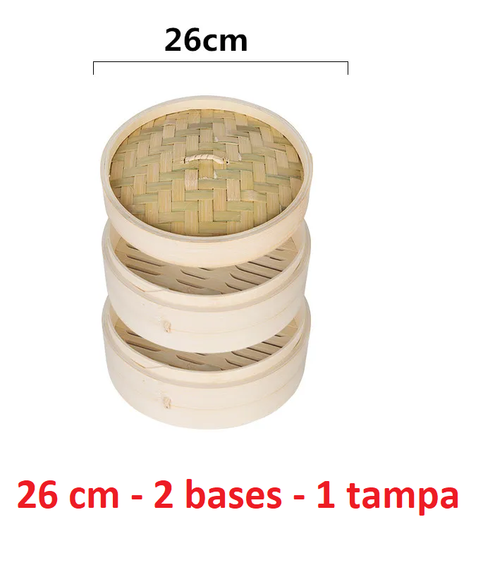 Basket's em bambu para cozer em vapor  (13 cm ~ 36 cm)