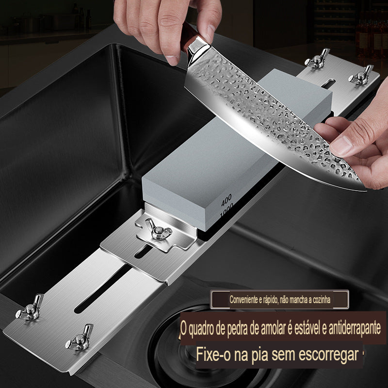 Suporte para Pedra de afiar em Inox Whetstone