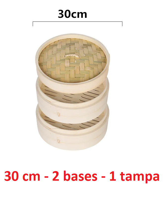 Basket's em bambu para cozer em vapor  (13 cm ~ 36 cm)