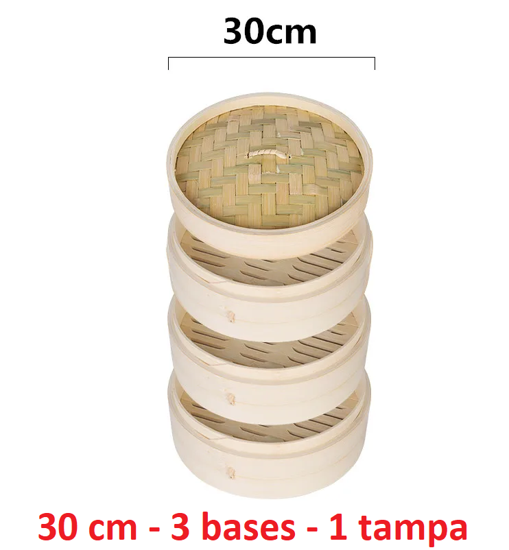 Basket's em bambu para cozer em vapor  (13 cm ~ 36 cm)